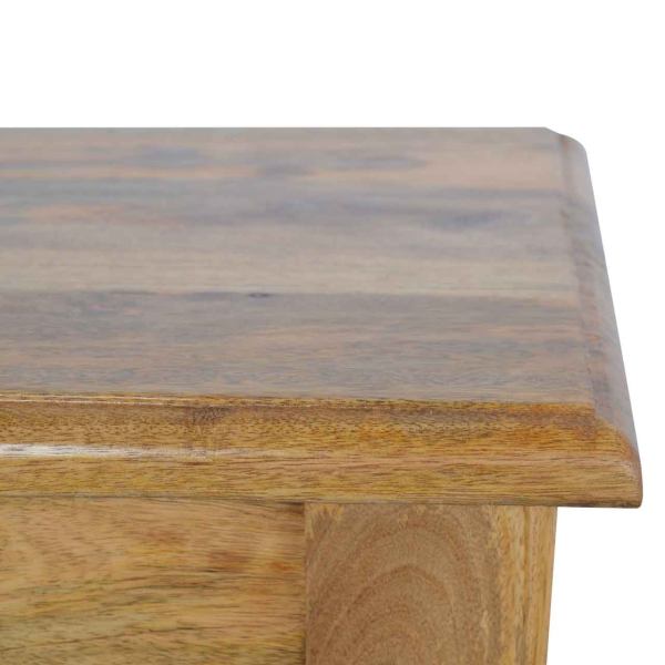 Solid Mango Wood Oak Finished Bench with Turned Legs - Image 5