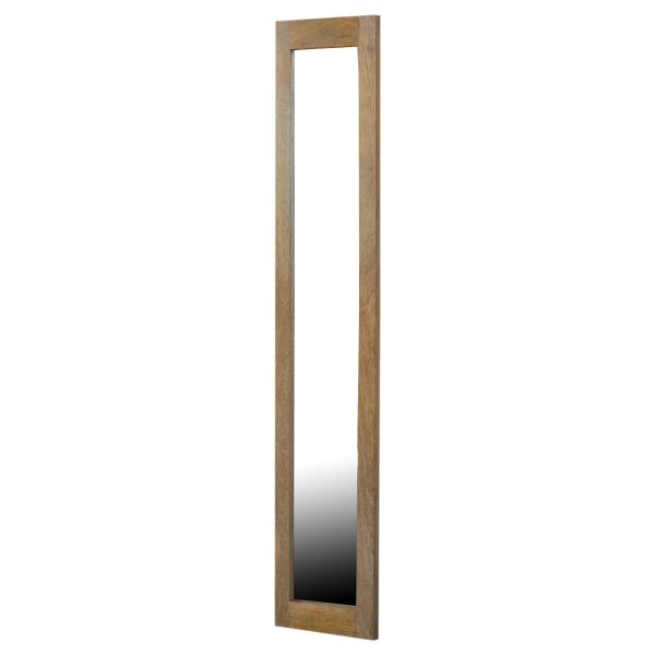 Solid Mango Wood Oak Finished Rectangular Wooden Mirror - Image 7