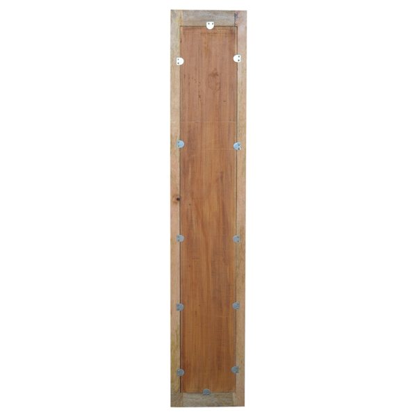 Solid Mango Wood Oak Finished Rectangular Wooden Mirror - Image 6