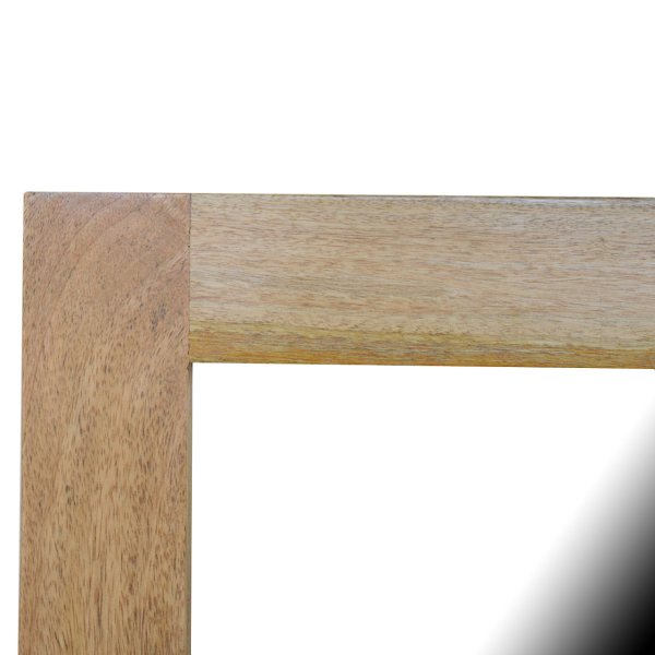 Solid Mango Wood Oak Finished Square Wooden Frame with Mirror - Image 3