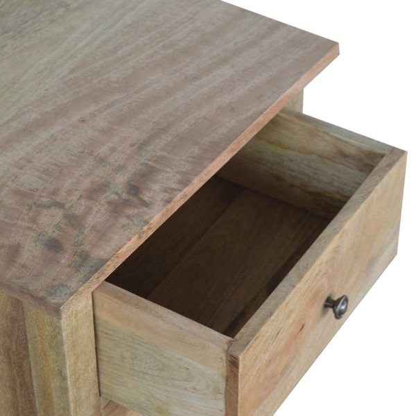 Solid Mango Wood Oak Finished 3 Drawer Country Style Bedside - Image 7