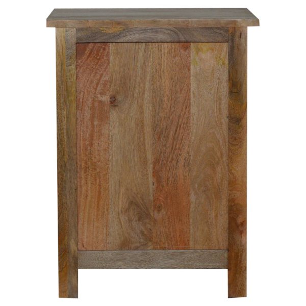 Solid Mango Wood Oak Finished 3 Drawer Country Style Bedside - Image 9