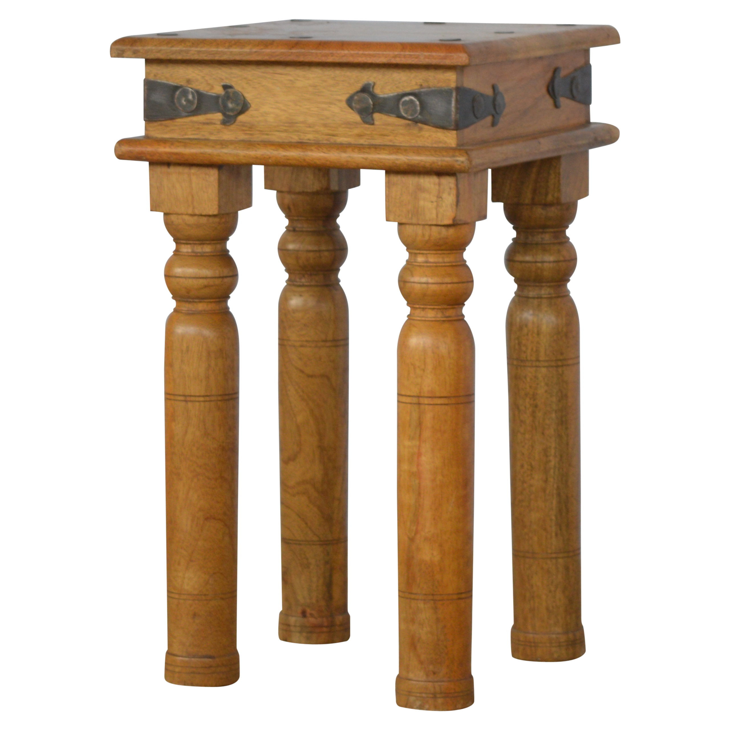 Solid Mango Wood Oak Finished Thakat End Table - Image 7