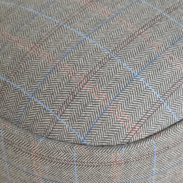 Solid Mango Wood Oak Finished Feet Oval Multi Tweed Stool - Image 3