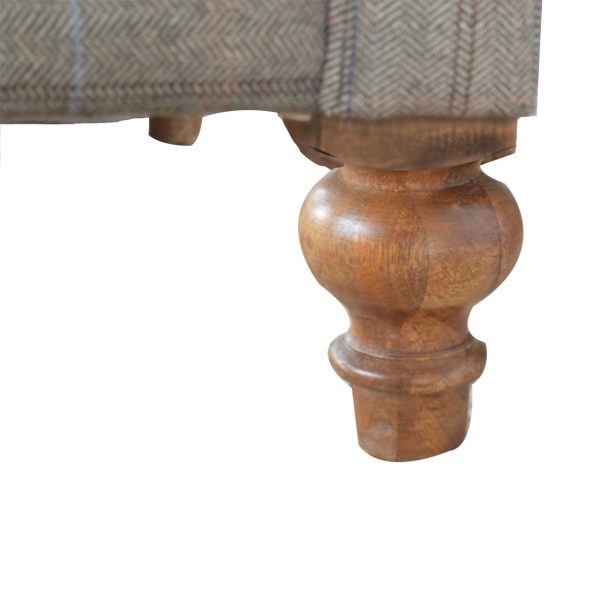 Solid Mango Wood Multi Tweed 2 Seat Chesterfield - Image 4