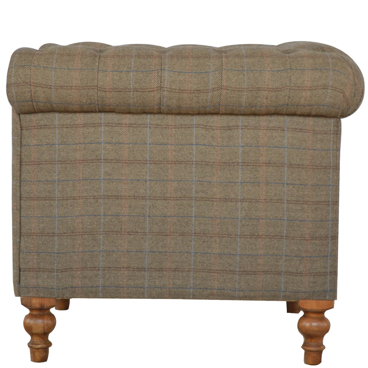 Solid Mango Wood Multi Tweed 2 Seat Chesterfield - Image 6