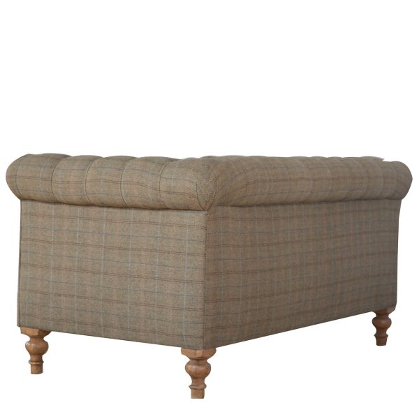 Solid Mango Wood Multi Tweed 2 Seat Chesterfield - Image 7