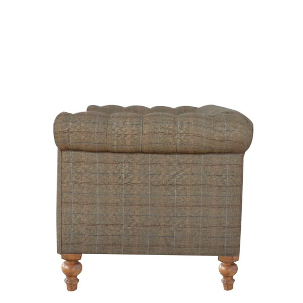 Solid Mango Wood Multi Tweed 2 Seat Chesterfield - Image 8