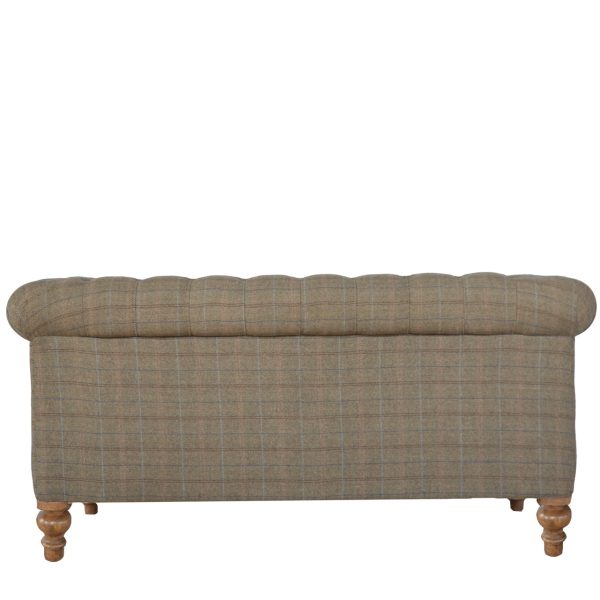 Solid Mango Wood Multi Tweed 2 Seat Chesterfield - Image 9