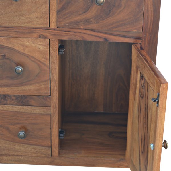 Solid Sheesham Wood Honey Caramel Finished 4 Drawer Cabinet - Image 6