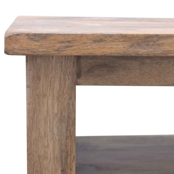Solid Mango Wood Oak Finished Open Slot 3 Drawer Media Unit - Image 3