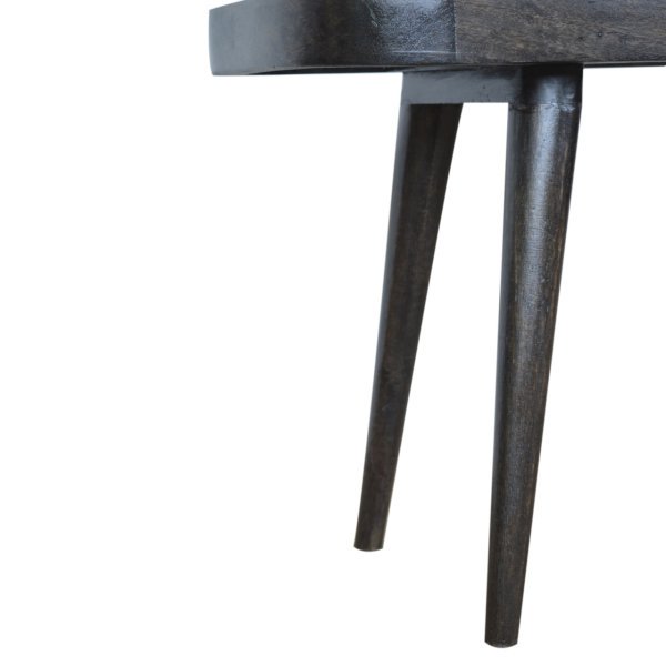 Solid Mango Wood Larissa Carbon Black Rattan Woven Top Bench - Image 7