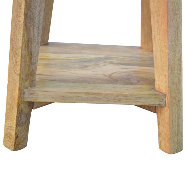 Solid Mango Wood Oak Finished Bar Stool - Image 4