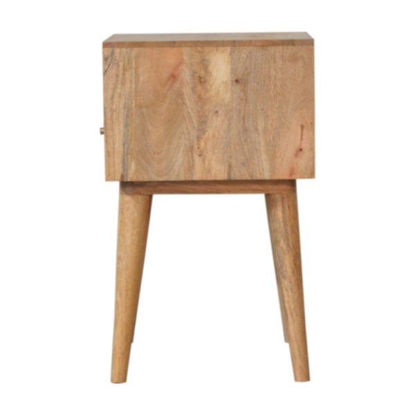 Solid Mango Wood Oak Finished 1 Drawer 1 Slot Sarina Bedside - Image 8