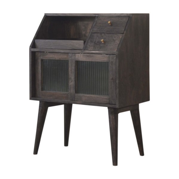 Solid Mango Wood California Walnut 2 Drawer 2 Door Havana Mini Cabinet - Image 3
