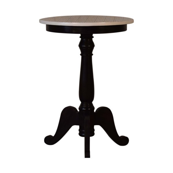Solid Mango Wood California Walnut Finished Round French Style Tea Table - Image 3