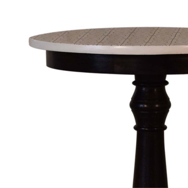 Solid Mango Wood California Walnut Finished Round French Style Tea Table - Image 2