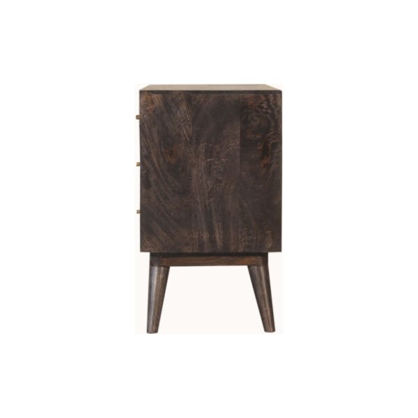 Solid Mango Wood Ash Black 3 Drawer 1 DoorHavana Cabinet - Image 8