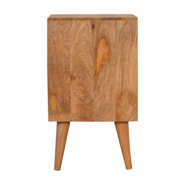 Solid Mango Wood Oak Finished Acadia 1 Hand Painted White Door Bedside - Image 8