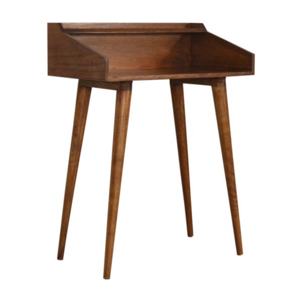 Solid Mango Wood Chestnut Finished Open Writing Desk - Image 2