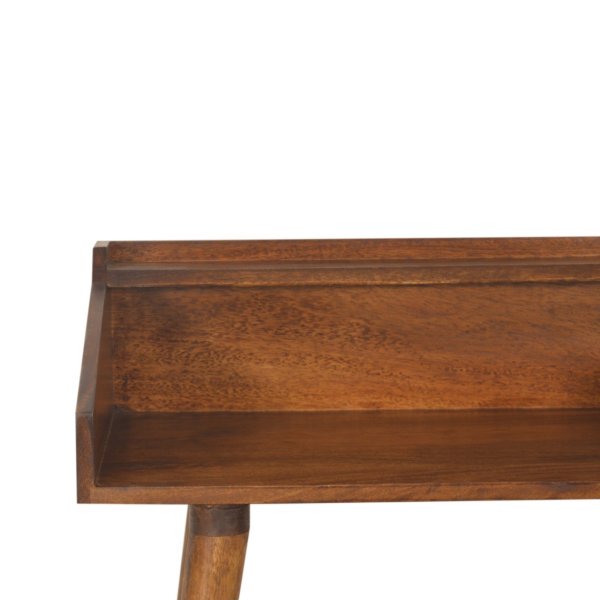 Solid Mango Wood Chestnut Finished Open Writing Desk - Image 4