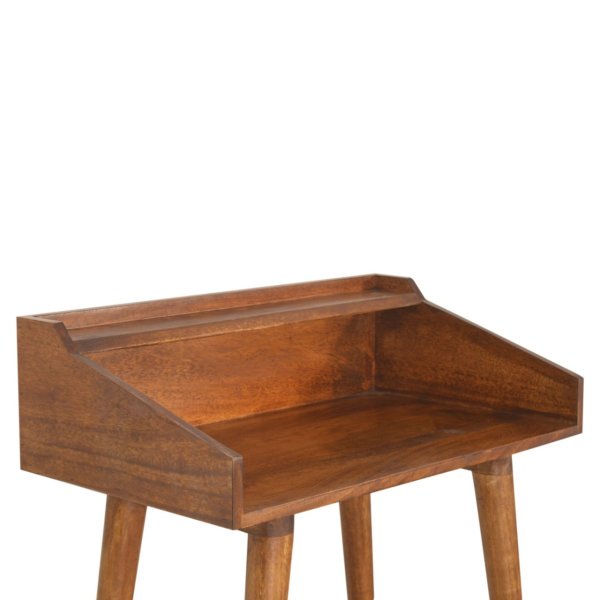 Solid Mango Wood Chestnut Finished Open Writing Desk - Image 6