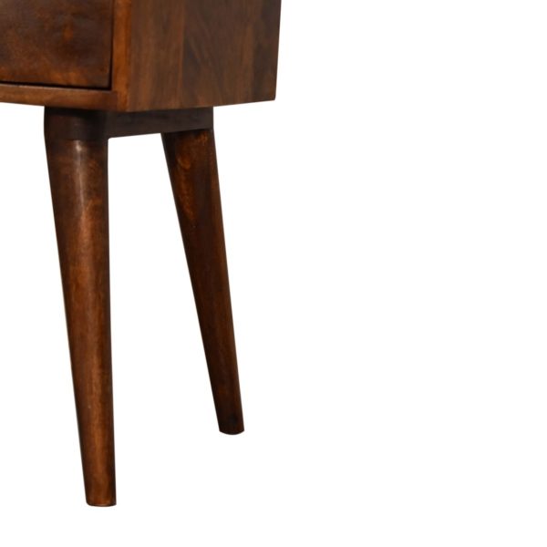 Solid Chestnut Finished Mango Wood 2 Drawer Bedside - Image 7
