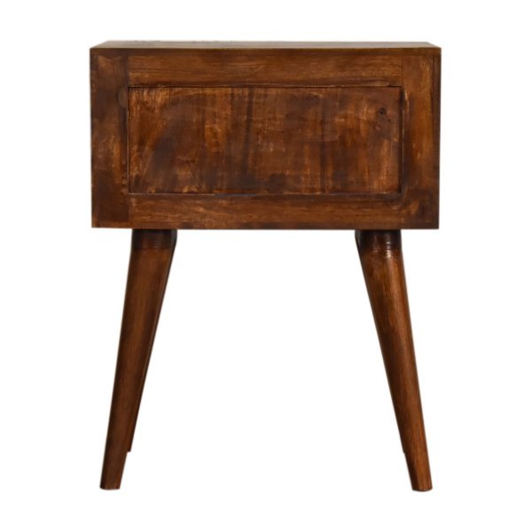 Solid Chestnut Finished Mango Wood 2 Drawer Bedside - Image 9