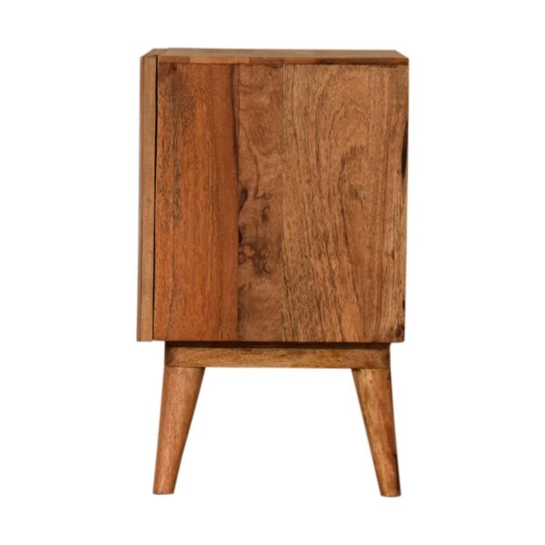 Solid Mango Wood 1 Door Quebec Hand Painted Brown Bedside - Image 8