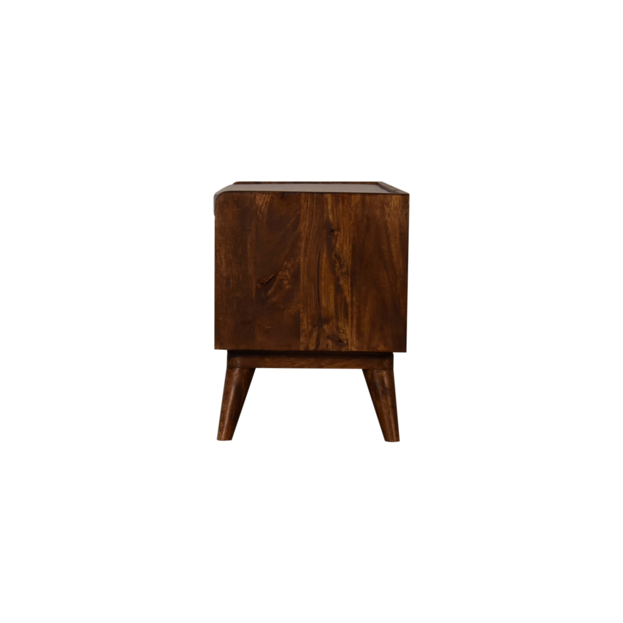 Solid Mango Wood Chestnut Finished with Brown Tweed Seat Pad Bench - Image 8