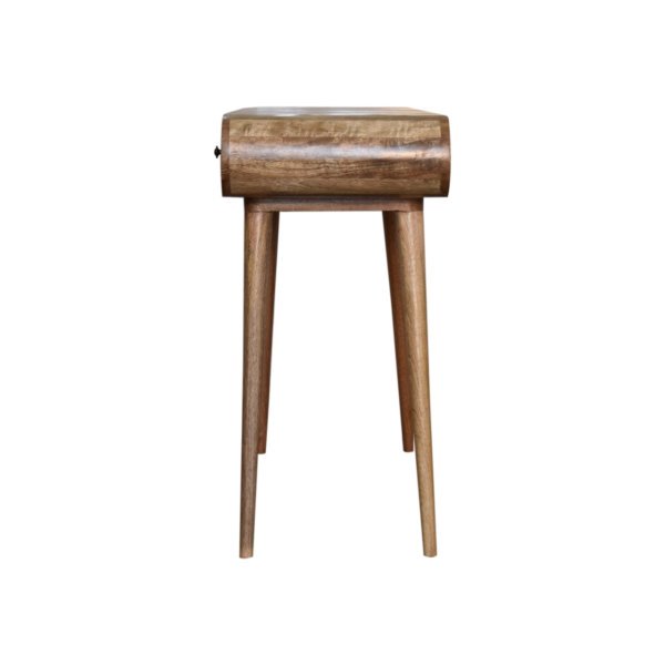 Solid Mango Wood Oak Finish Round Dressing Table - Image 8