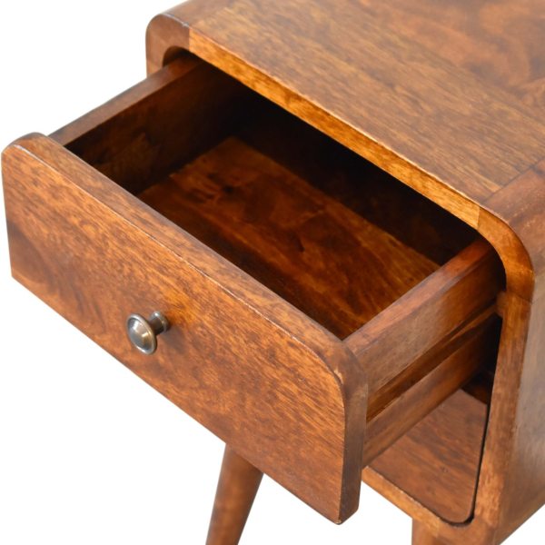 Solid Mango Wood Mini Chestnut Curved Bedside - Image 7