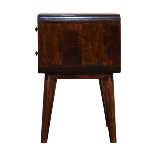 Solid Mango Wood Dark Walnut Finished 2 Drawer Bedside - Image 8