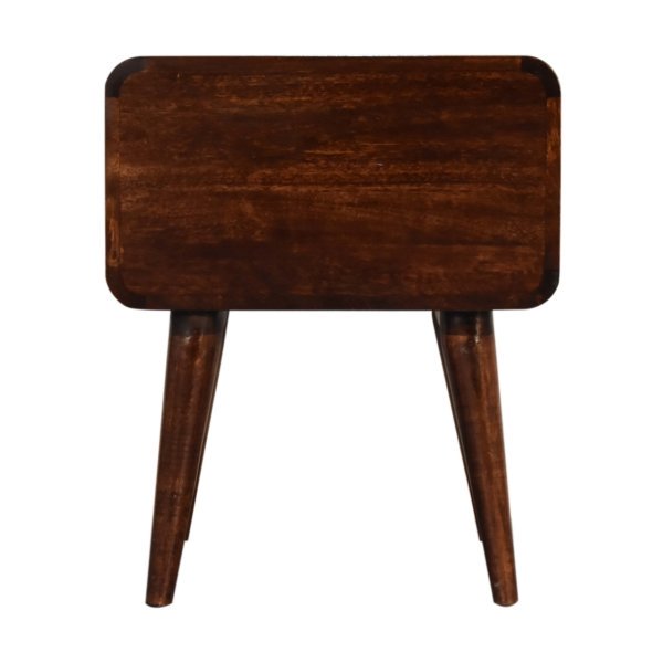 Solid Mango Wood Dark Walnut Finished 2 Drawer Bedside - Image 9