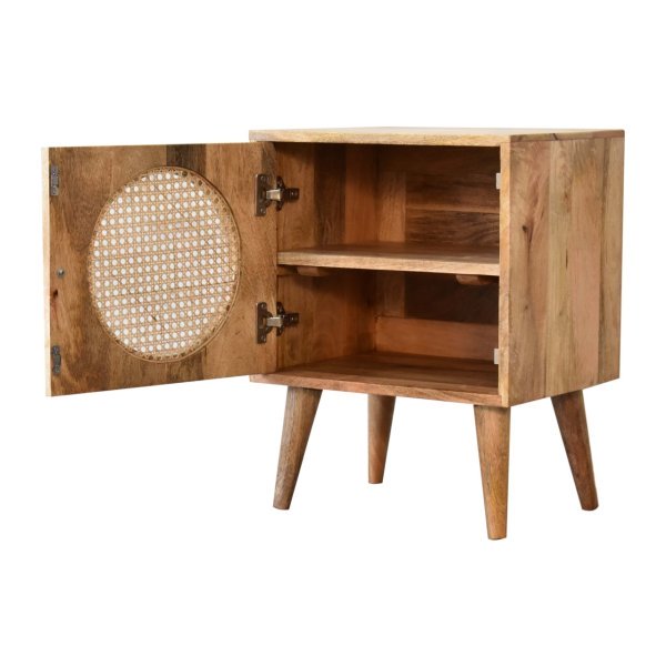 Solid Mango Wood Oak Finished Larissa Bedside - Image 6
