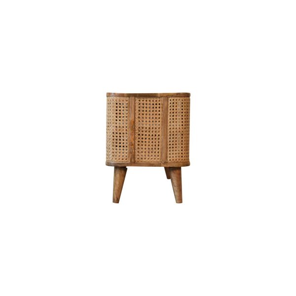 Solid Mango Wood Oak Finished with Rattan Larissa Media Unit - Image 8