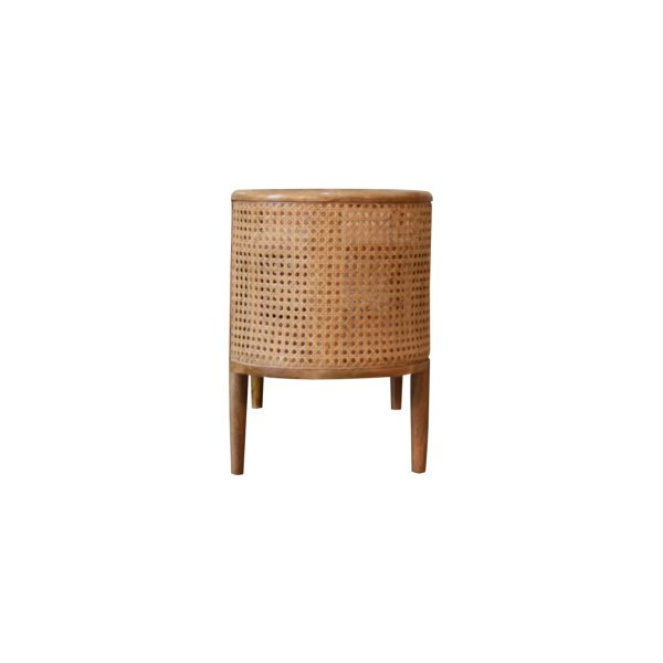 Solid Mango Wood Oak Finished Curved Open Sideboard - Image 8