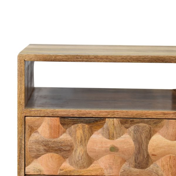 Solid Mango Wood Oak Finished Kita 2 Drawer Bedside - Image 4