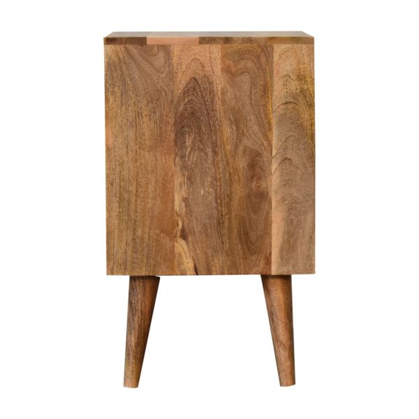 Solid Mango Wood Oak Finished Kita 2 Drawer Bedside - Image 8