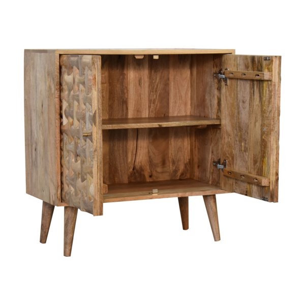 Solid Mango Wood Oak Finished Kita 2 Door Cabinet - Image 6