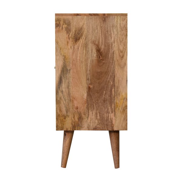 Solid Mango Wood Oak Finished Kita 2 Door Cabinet - Image 8