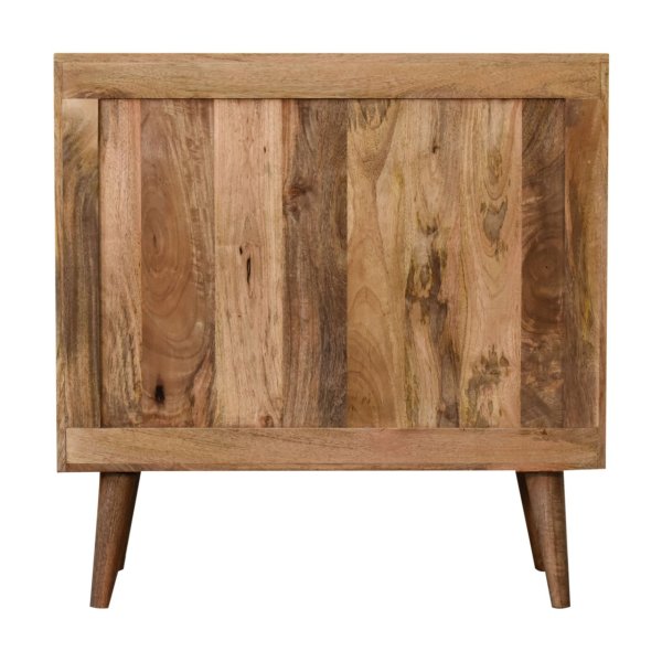 Solid Mango Wood Oak Finished Kita 2 Door Cabinet - Image 9