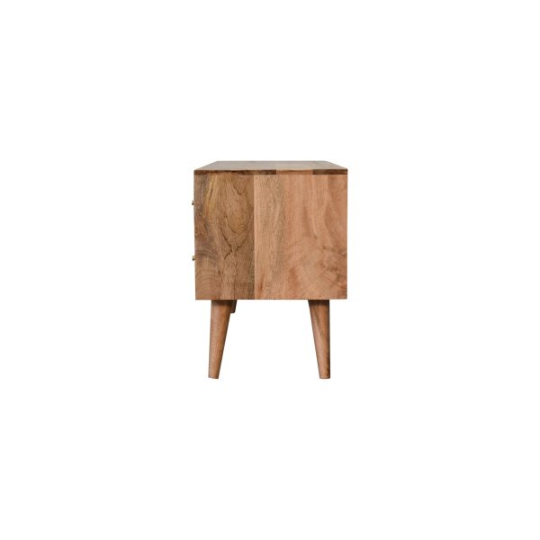 Solid Mango Wood Oak Finished Kita 1 Door 2 Drawer Media Unit - Image 8