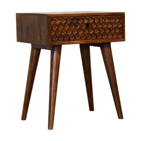 Solid Mango Wood Chestnut Finished Torun 1 Drawer Bedside - Image 2