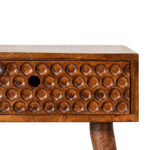 Solid Mango Wood Chestnut Finished Torun 1 Drawer Bedside - Image 4