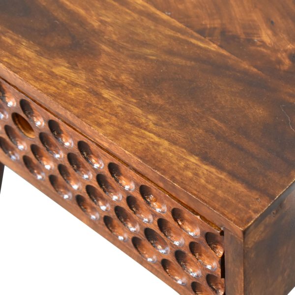 Solid Mango Wood Chestnut Finished Torun 1 Drawer Bedside - Image 5
