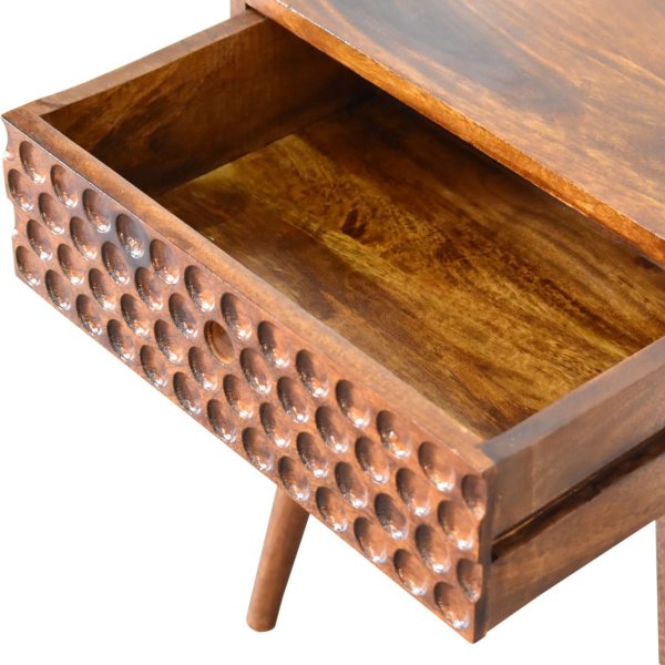 Solid Mango Wood Chestnut Finished Torun 1 Drawer Bedside - Image 6