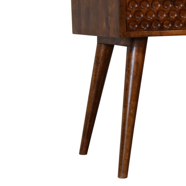 Solid Mango Wood Chestnut Finished Torun 1 Drawer Bedside - Image 7