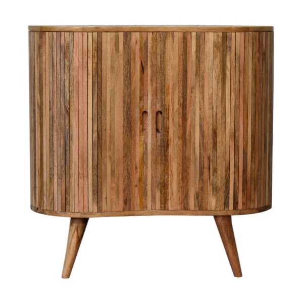 Solid Mango Wood Oak Finished 2 Door Mokka Cabinet