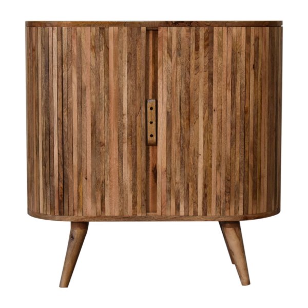 Solid Mango Wood Oak Finished 2 Door Mokka Cabinet - Image 10